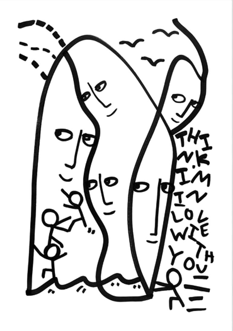 770x1092 Saatchi Art Think I'M In Love With You Drawing By Shantell Martin