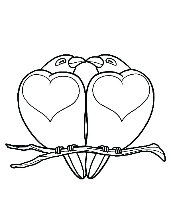 600x776 Trend Love Bird Coloring Pages Kids Heart Shaped Birds Batch