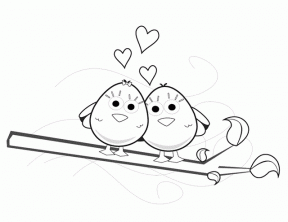288x222 Clipart Love Birds Color Book