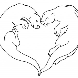 320x320 Tag For Cute Love Birds Drawings Otters In Love Embroidery