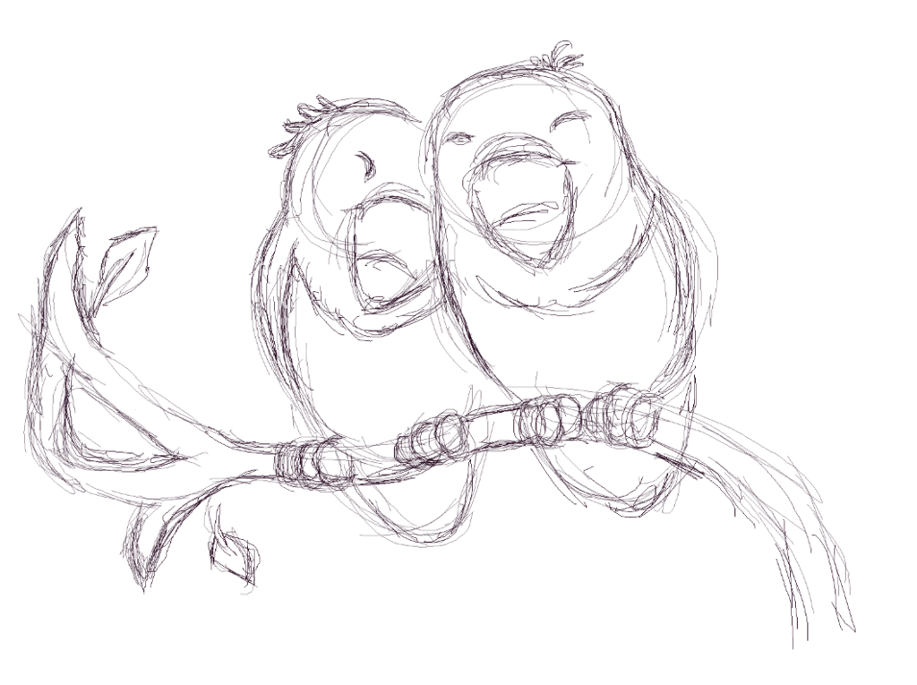 1024x765 Love Birds (Sketch) By Disneylover1812