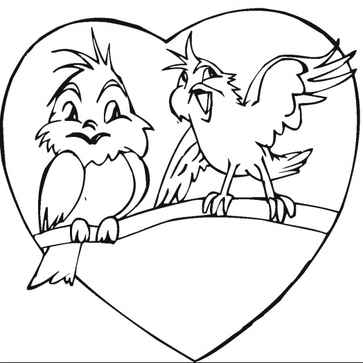 524x525 Love Birds Coloring Page Amp Coloring Book
