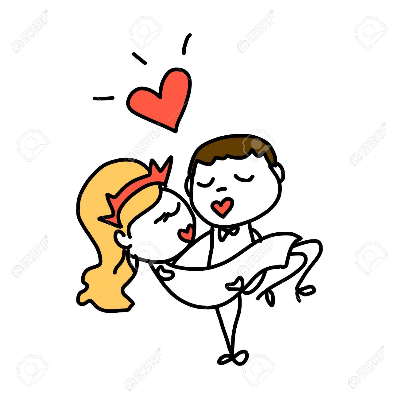 1300x1300 Hand Drawing Cartoon Abstract Love And Wedding Royalty Free