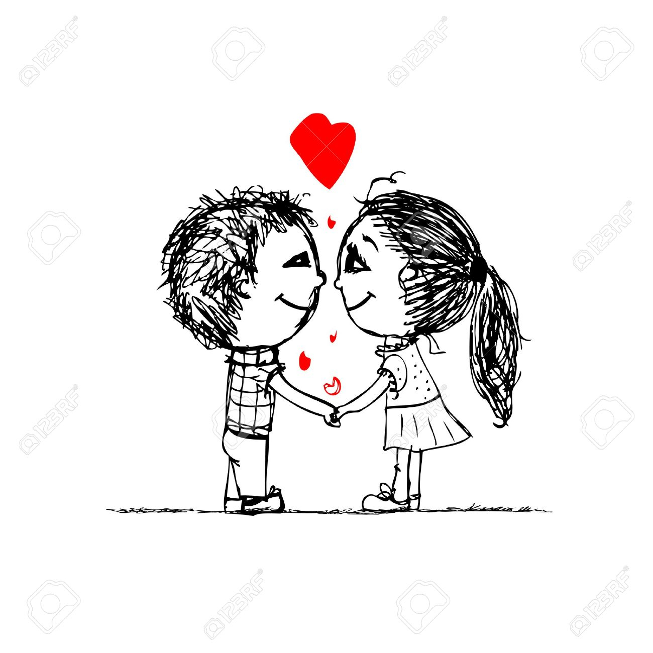 1300x1300 Love Cartoon Couple Drawings