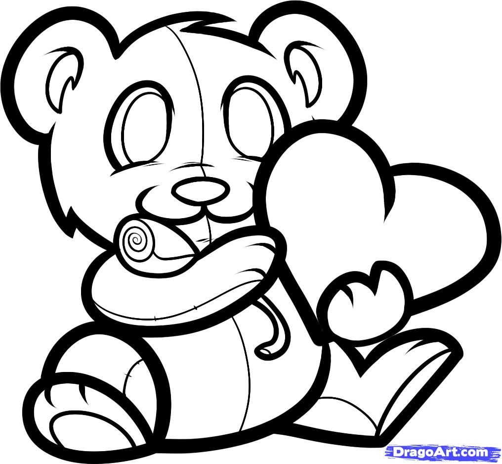 1016x938 How To Draw A Valentines Bear, Valentine Bear, Step By Step