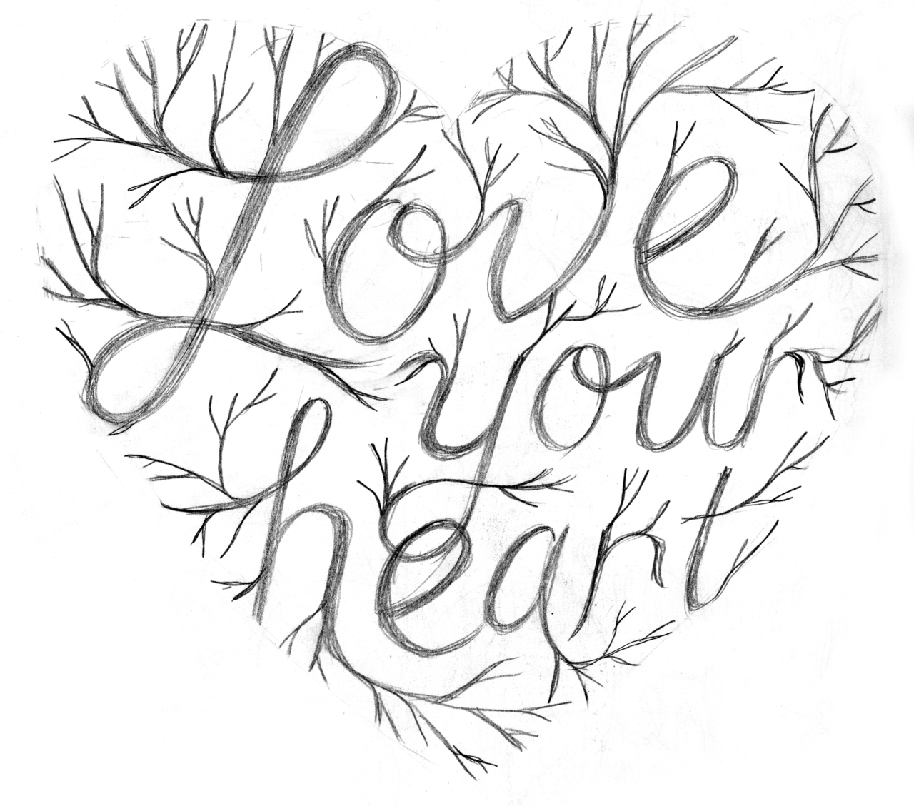 1280x1129 Heart Drawing Tumblr