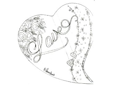 380x284 Lonna's Art Design Love Heart Line Drawing By Lonna Lamb