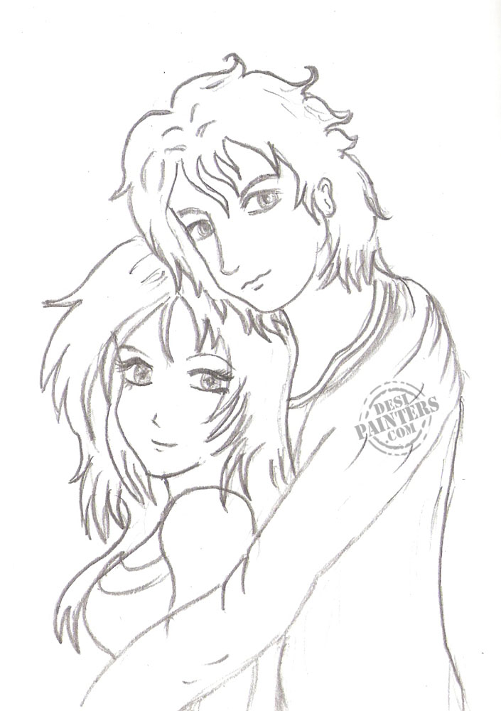 705x1000 Simple Pencil Sketches Of Couples In Love