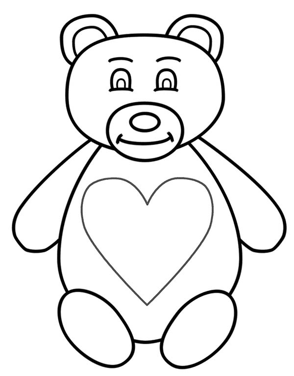 600x767 Teddy Bear Full Of Love Coloring Page Color Luna