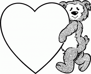 300x246 Coloring Pages Of Teddy Bear In Love For Kids