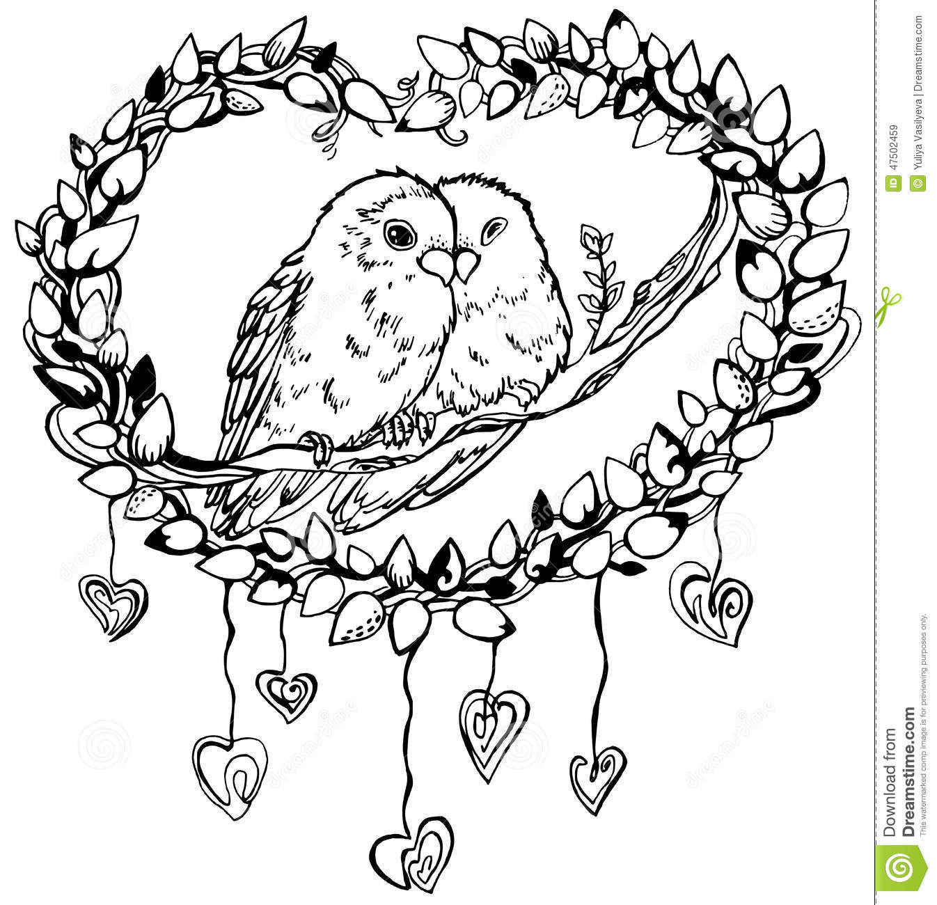 1346x1300 Drawn Lovebird Cute