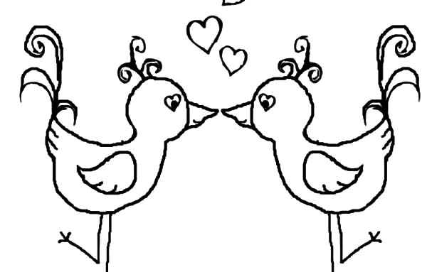 600x383 Love Birds I Kiss You Coloring Pages Batch Coloring