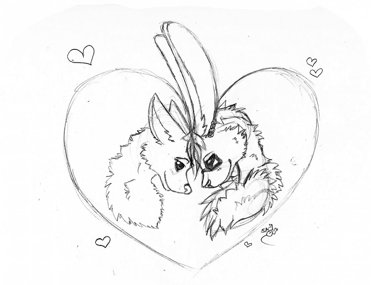 1280x984 Lovebirds Sketch Weasyl