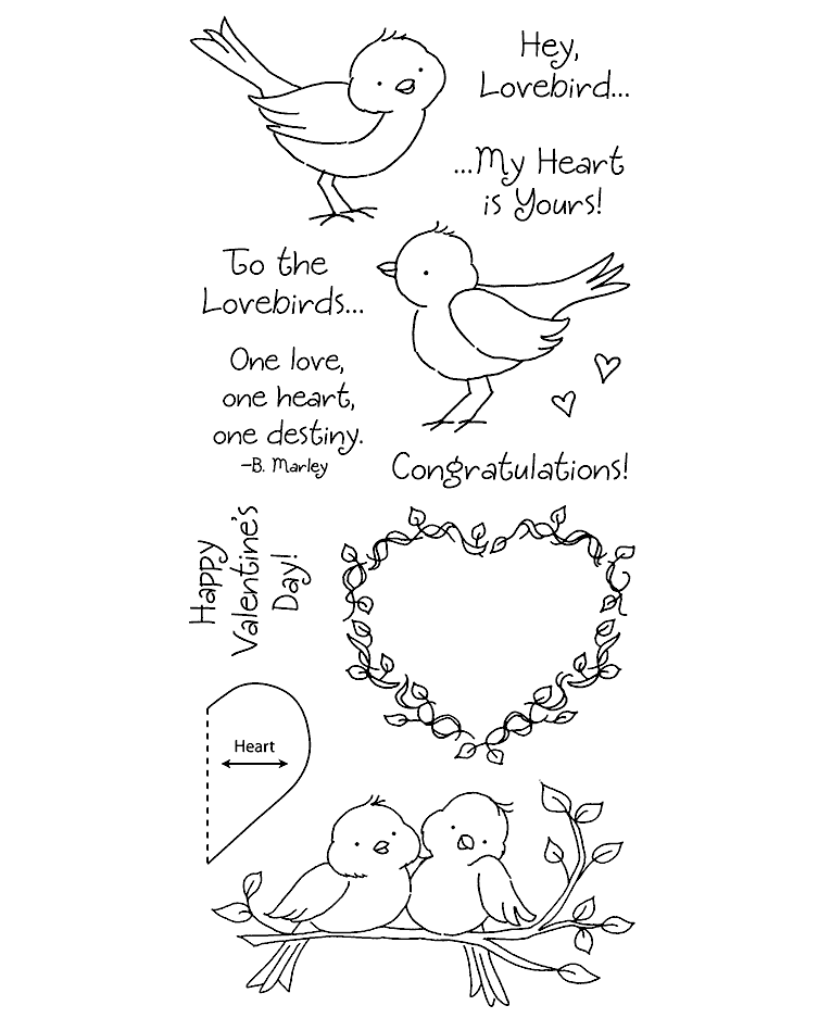 765x937 Lovebirds Clear Stamp Set 11219lc