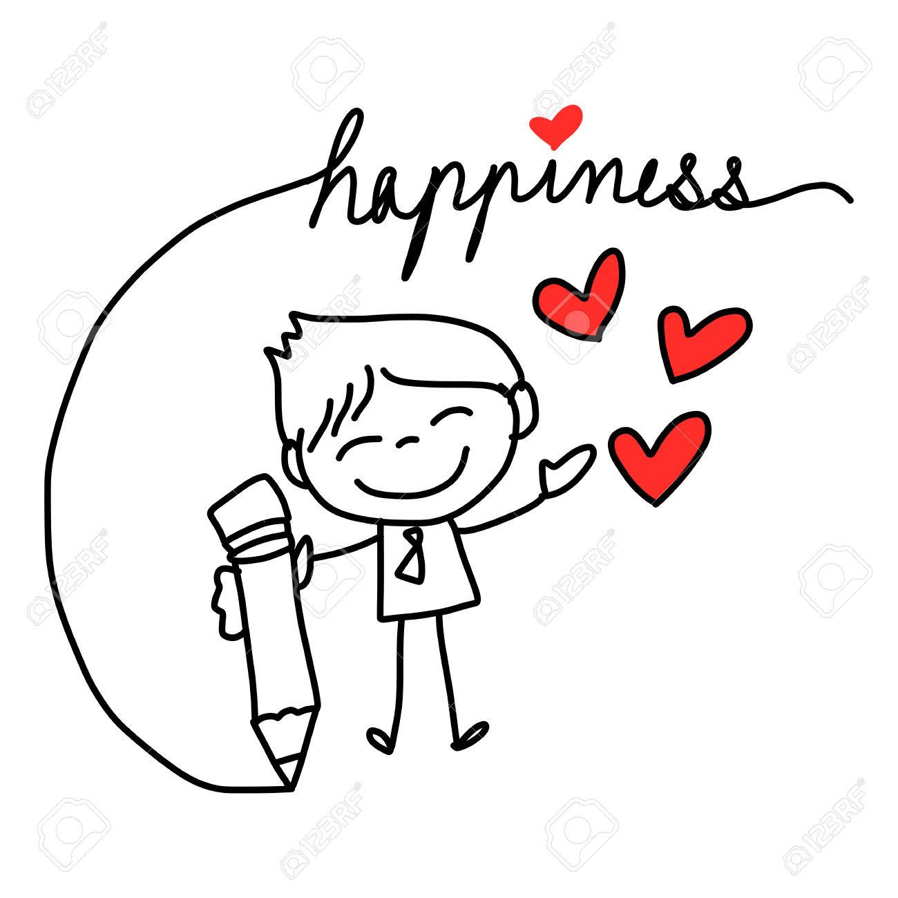 1300x1300 Hand Drawing Cartoon Character Happy Lovers Wedding Royalty Free