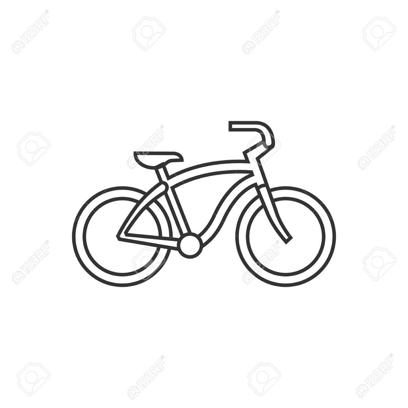1300x1300 Low Rider Bicycle Icon In Thin Outline Style. Sport Transportation
