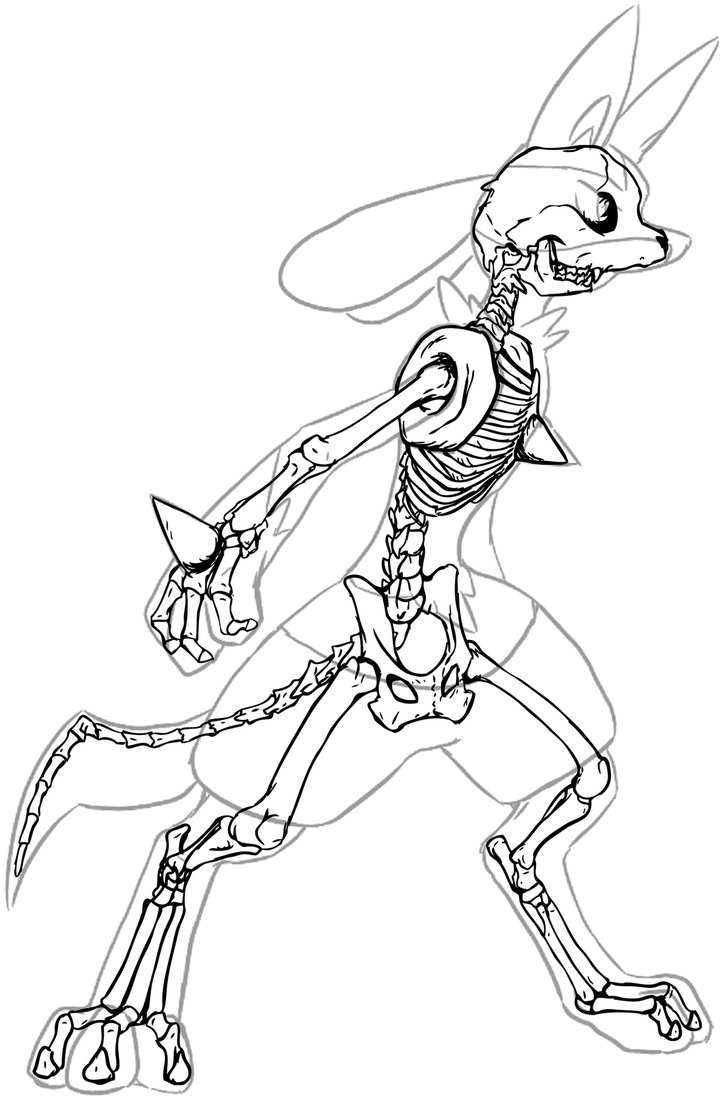 725x1101 Lucario Skeleton By Chibi Pika