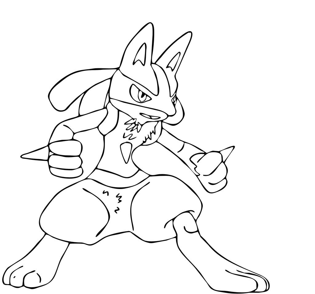1024x955 Lucario Lineart 2 By Elsdrake