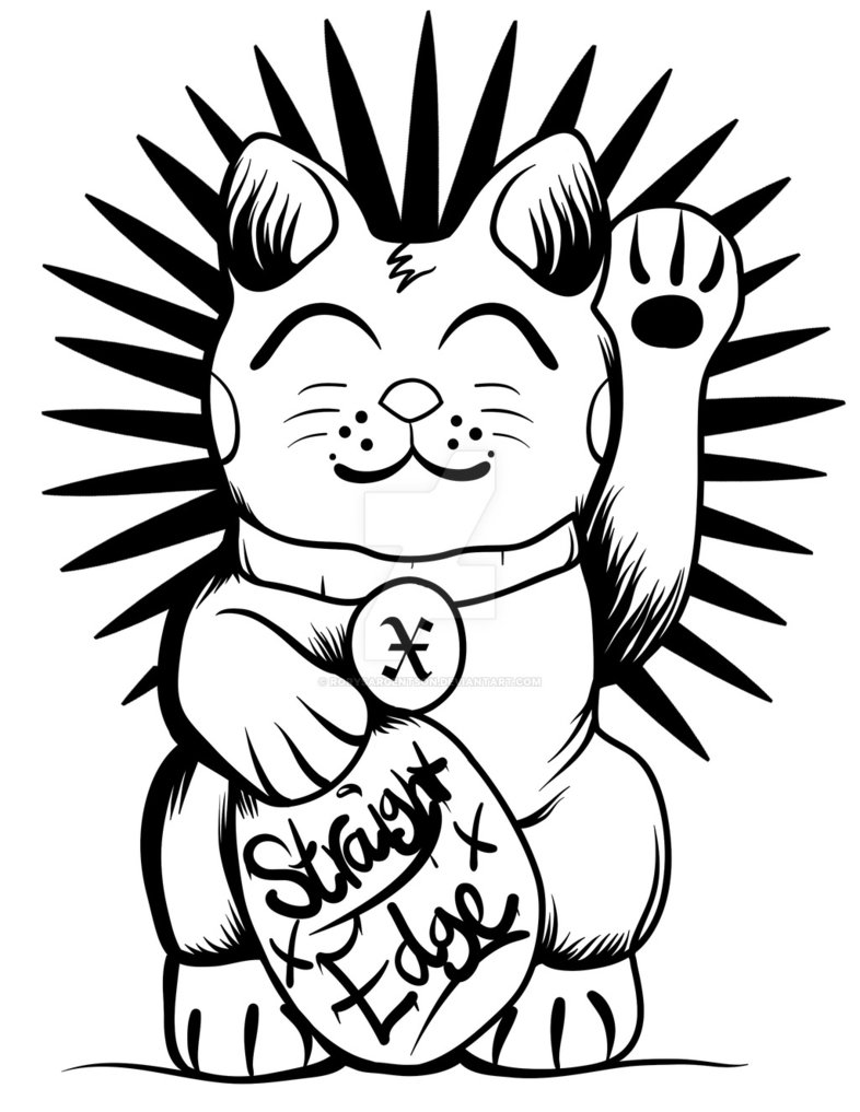 786x1017 Straight Edge Lucky Cat! By Rorysargentson