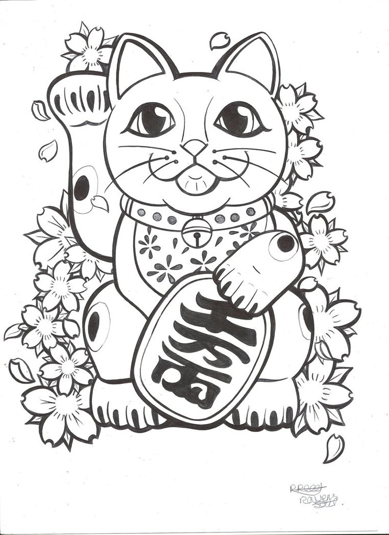762x1048 Lucky Cat Coloring Pages