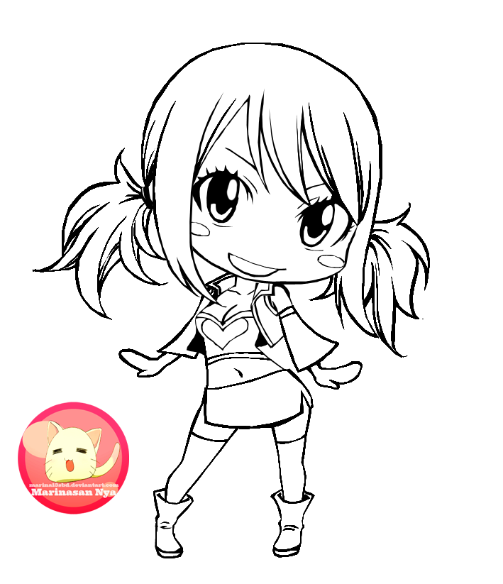 709x823 Chibi Lucy Heartfilia Lineart 1 By Marina13sbd
