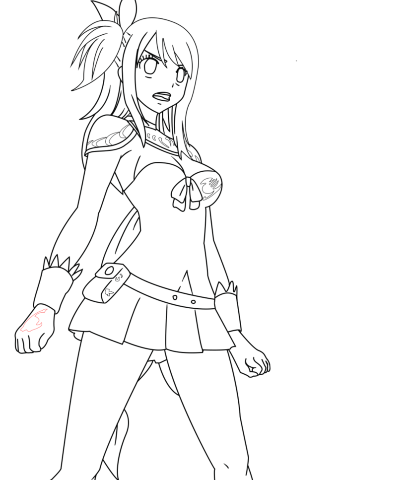 826x967 Lucy Heartfilia Lineart By Michaelteoh