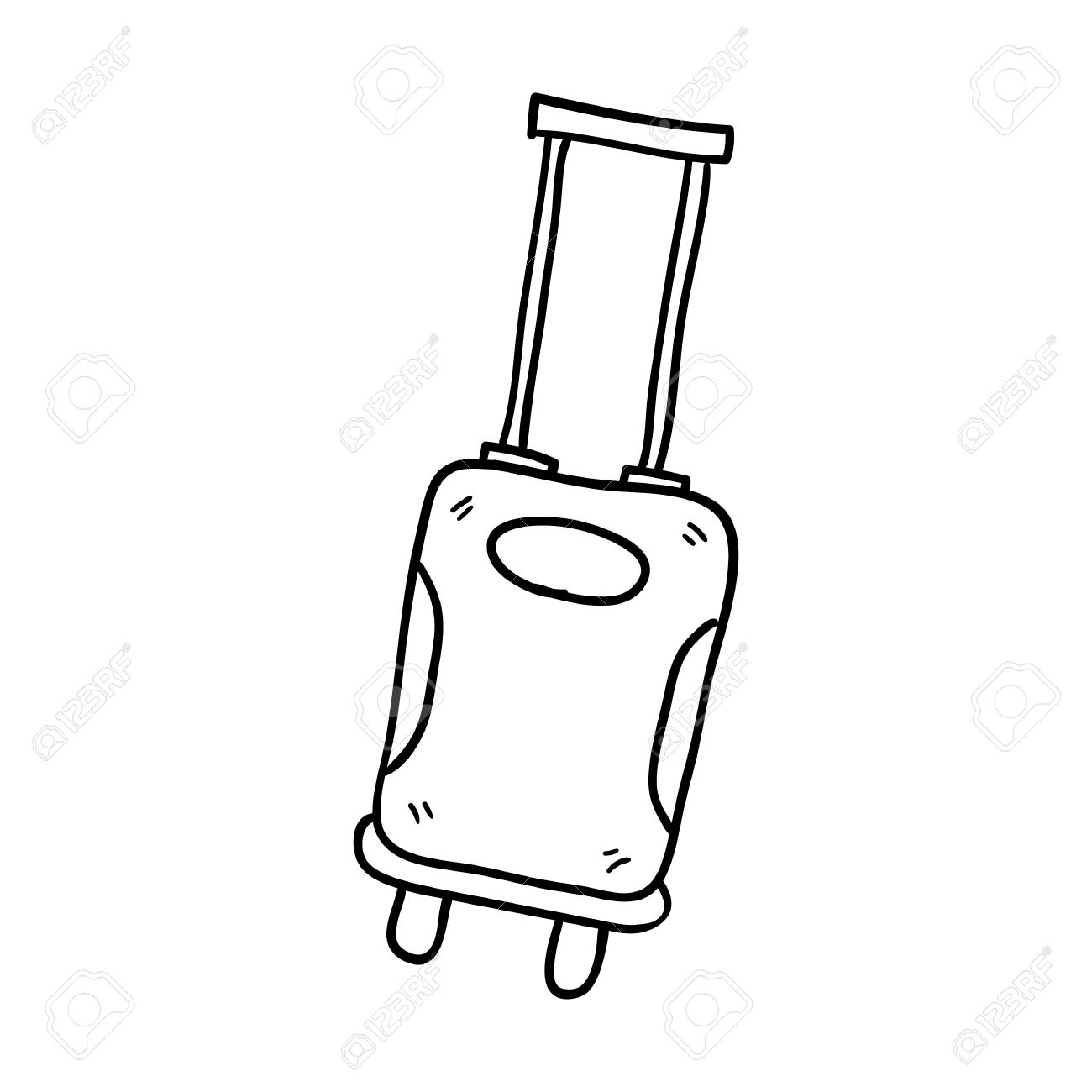 1300x1300 Luggage Doodle Sketch Hand Drawn Vector Illustration Royalty Free