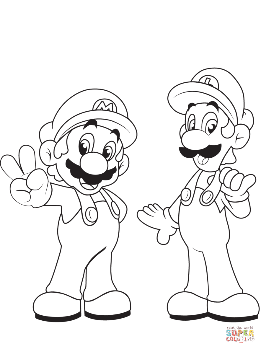 884x1182 Luigi Coloring Pages Free Coloring Pages