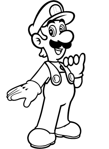 353x480 Luigi From Mario Bros. Coloring Page Free Printable Coloring Pages