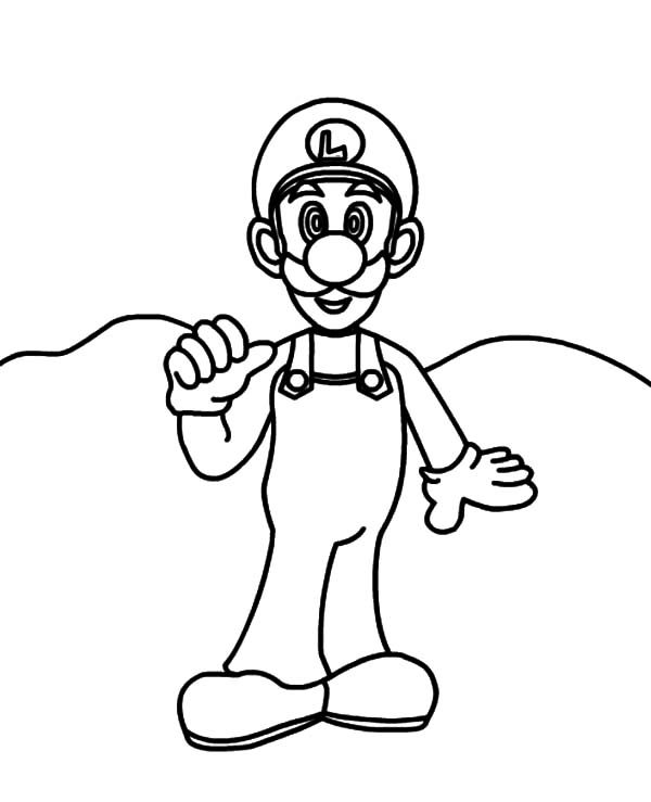 600x739 How To Draw Luigi Coloring Pages
