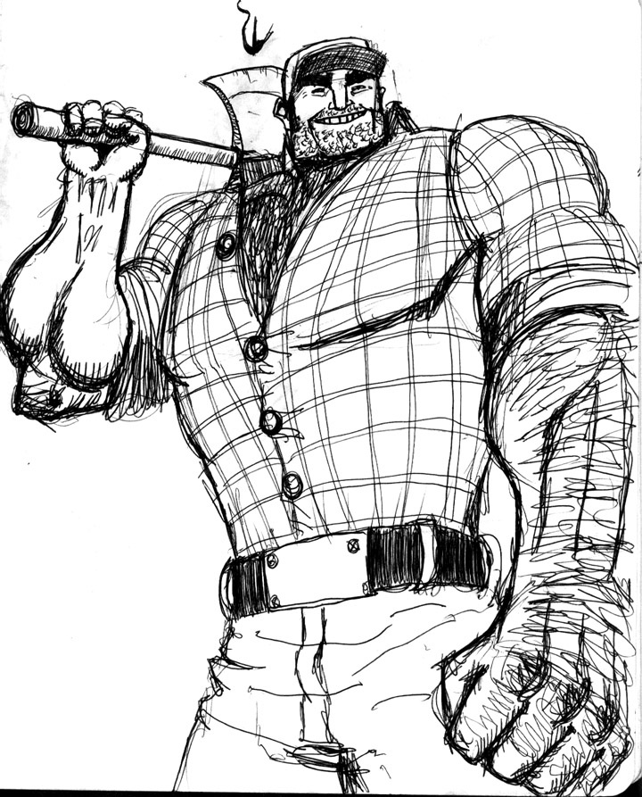 720x893 Lumberjack Drawing