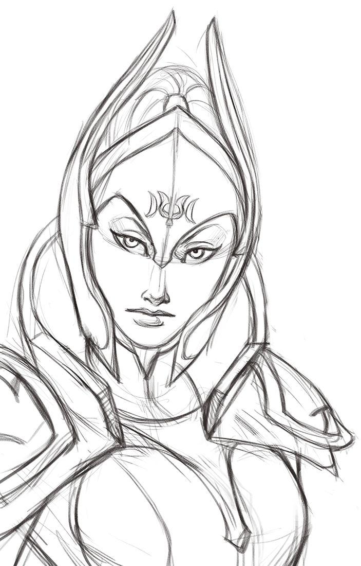 703x1100 Luna Sketch By Iara Art