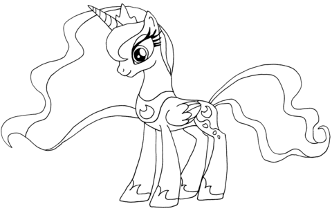 480x308 My Little Pony Princess Luna Coloring Page Free Printable