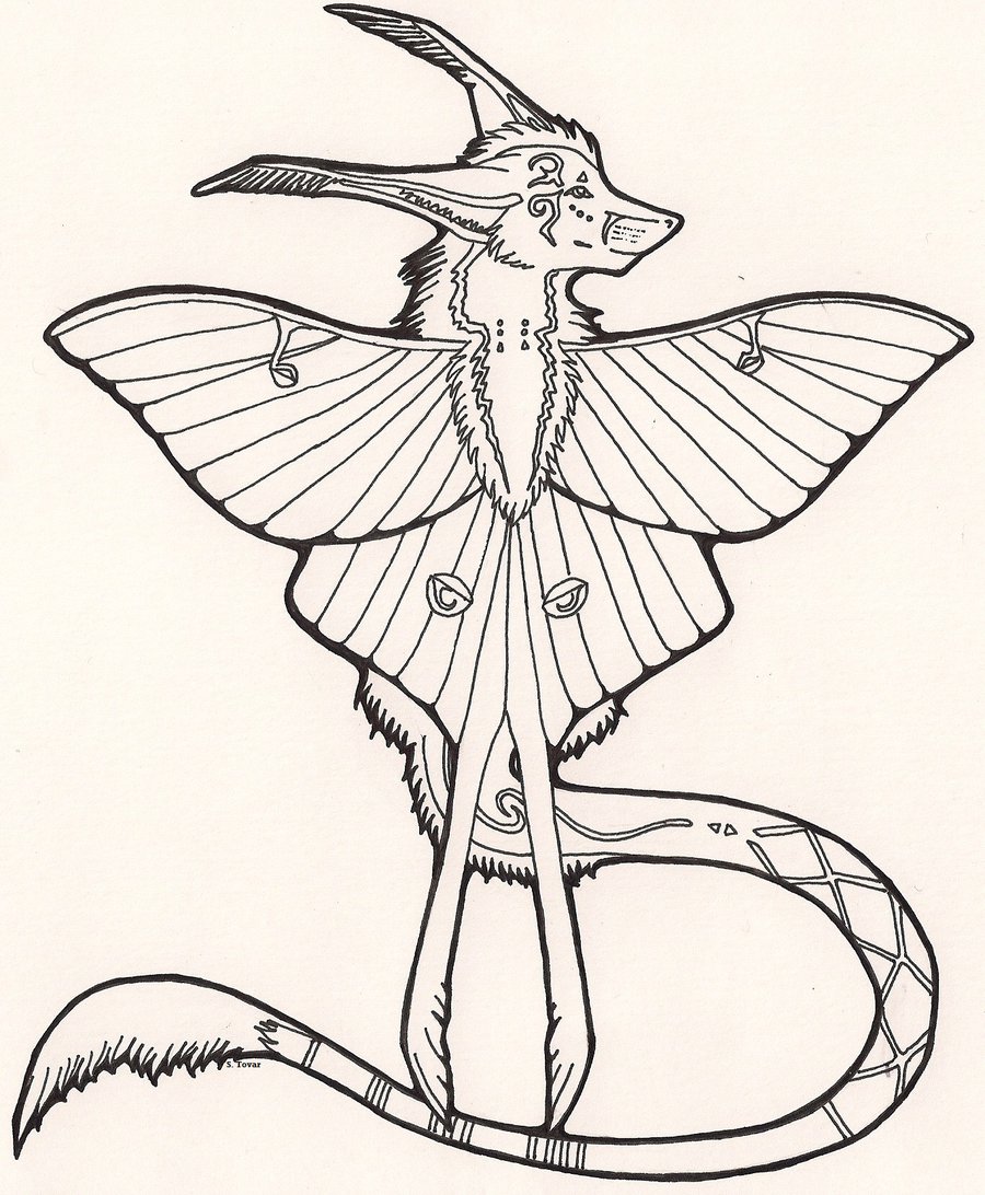 900x1092 Luna Moth Dragon By Karate Foxes