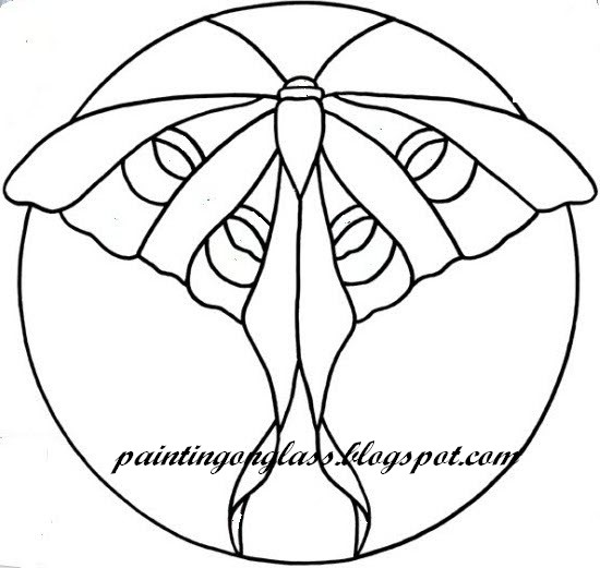 550x521 Luna Moth Stained Glass Pattern