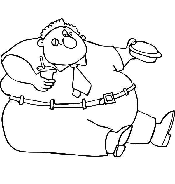 600x630 Fat Boy Eating His Lunch Box Coloring Pages