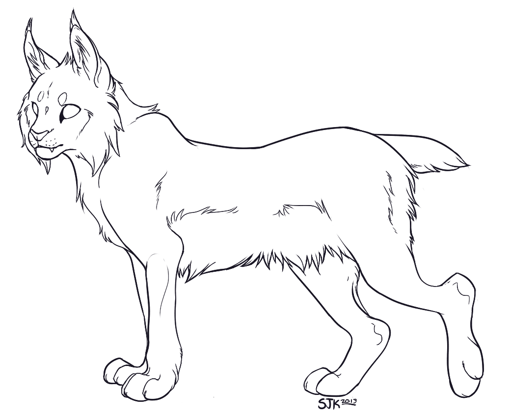 1037x852 Lynx Lineart By Plasticss