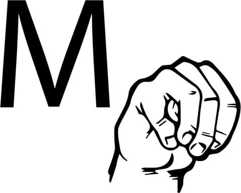 480x385 Asl Sign Language Letter M Coloring Page Free Printable Coloring