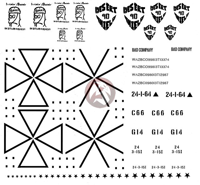 640x593 Verlinden 135 M1 Abrams Tank Markings And Signs From 1990 1991
