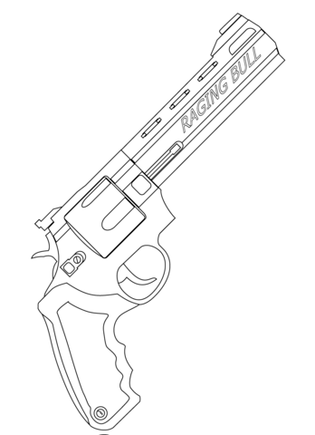 348x480 Raging Bull Revolver Coloring Page Free Printable Coloring Pages