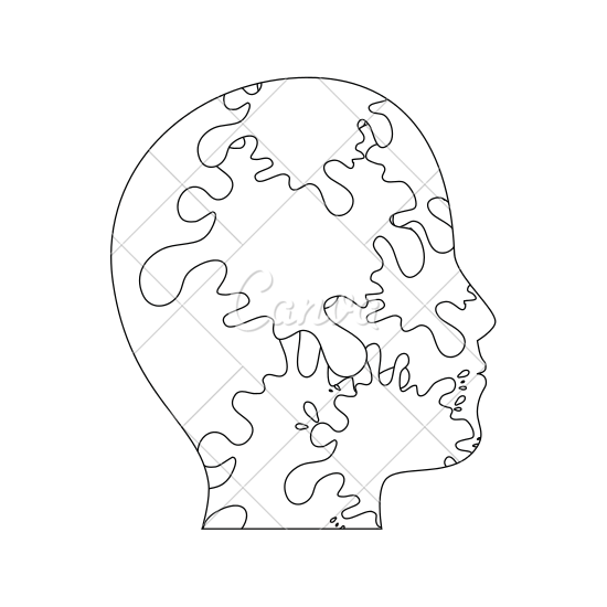 550x550 Male Head Silhouette Vector Illustration