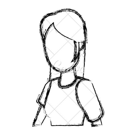 550x550 Portrait Woman Character Vector Icon Illustration