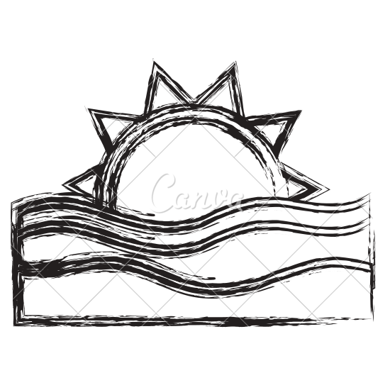 550x550 Sea And Sun Isolated Vector Icon Illustration Element