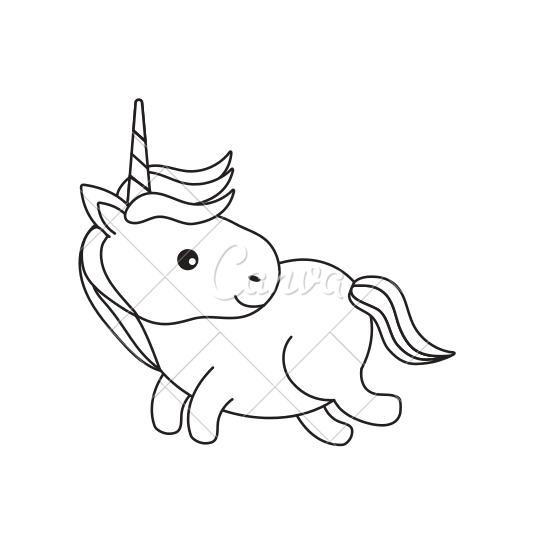 550x550 Unicorn Vector Illustration