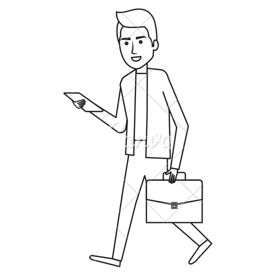 550x550 Walking Businessman Vector