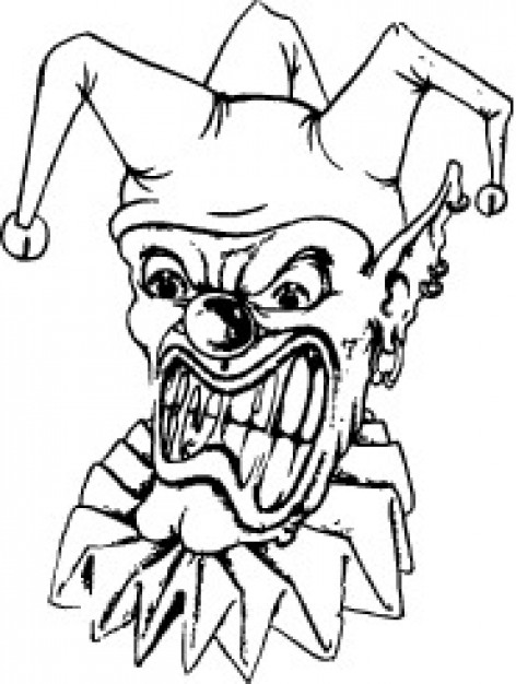 472x626 Angry Clown Face Vector Graphics Tattoos Clown