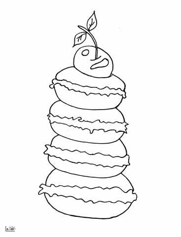 367x480 Macarons With Cherry Coloring Page Free Printable Coloring Pages