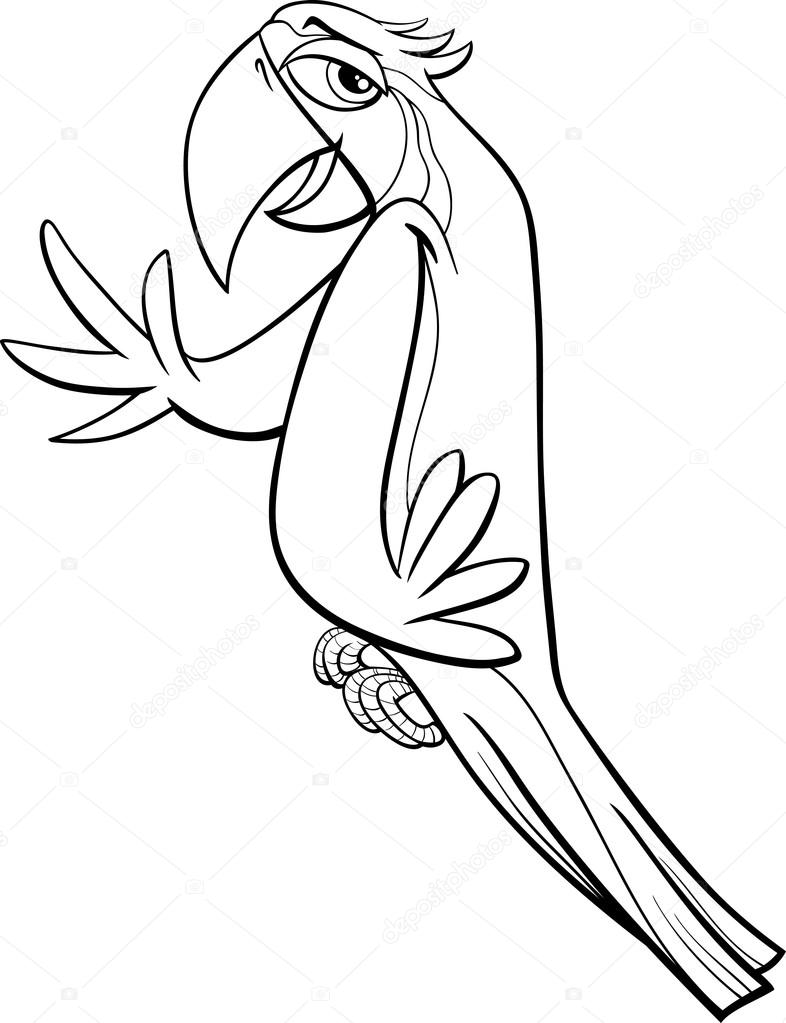 786x1023 Macaw Parrot Coloring Page Stock Vector Izakowski