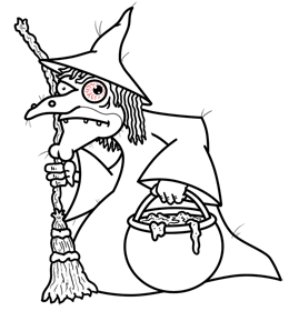 260x280 Cartoon Witches Step By Step Drawing Lesson