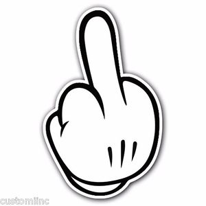 300x300 Middle Finger 1 White Sticker Bomb Decal Car Macbook Laptop Funny
